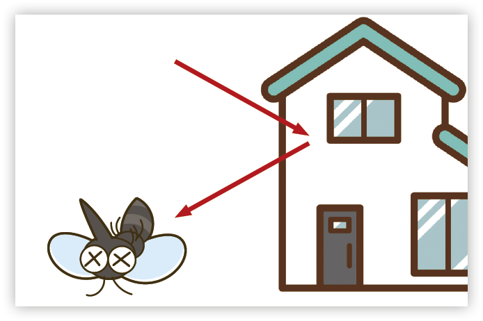 外壁や窓ガラスに飛来した虫の駆除・侵入防止