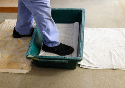 入室時の靴底の除菌